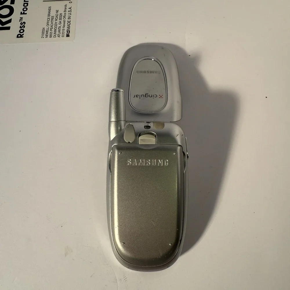 samsung SGIH-X427 silver samsung cingular flip phone untested